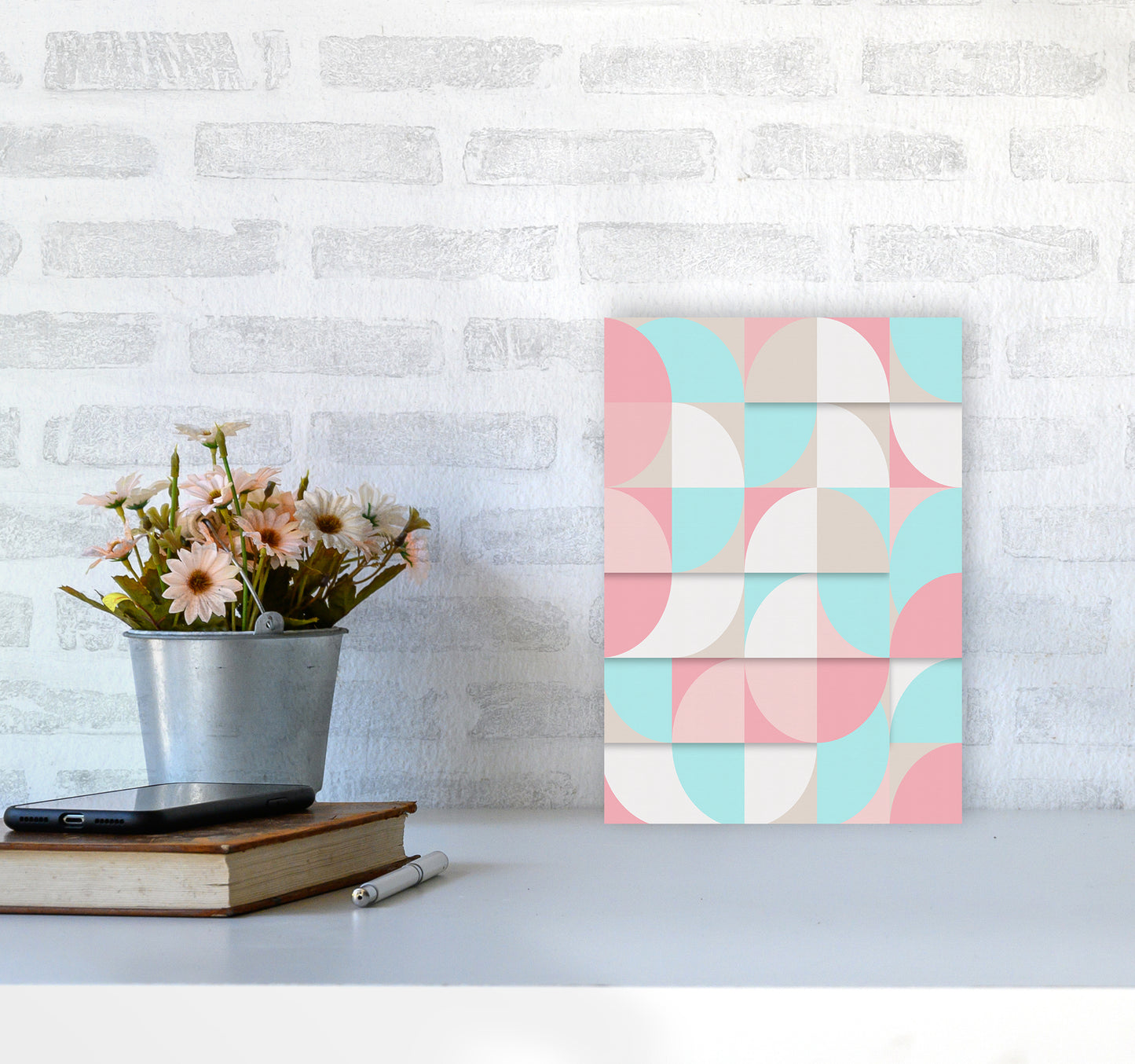 The Scandinavian Geometry Art Print by Seven Trees Design A4 Black Frame