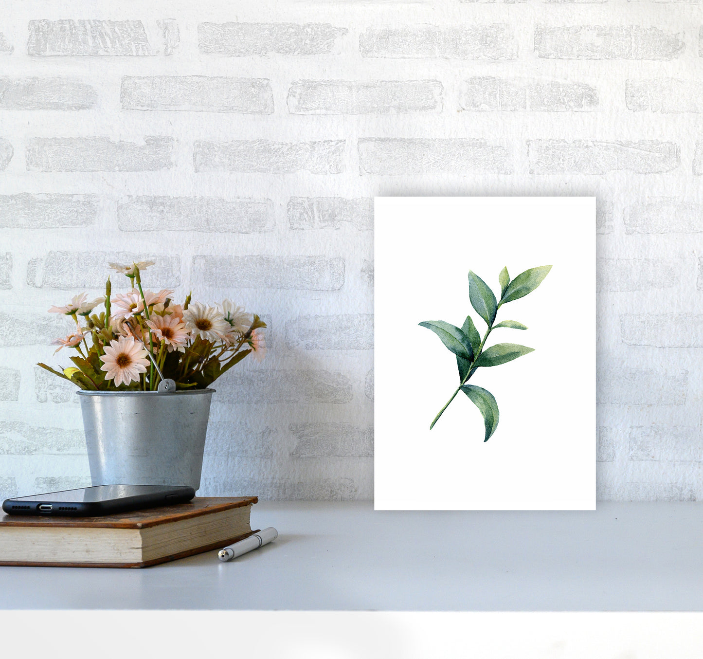 Watercolor Eucalyptus II Art Print by Seven Trees Design A4 Black Frame