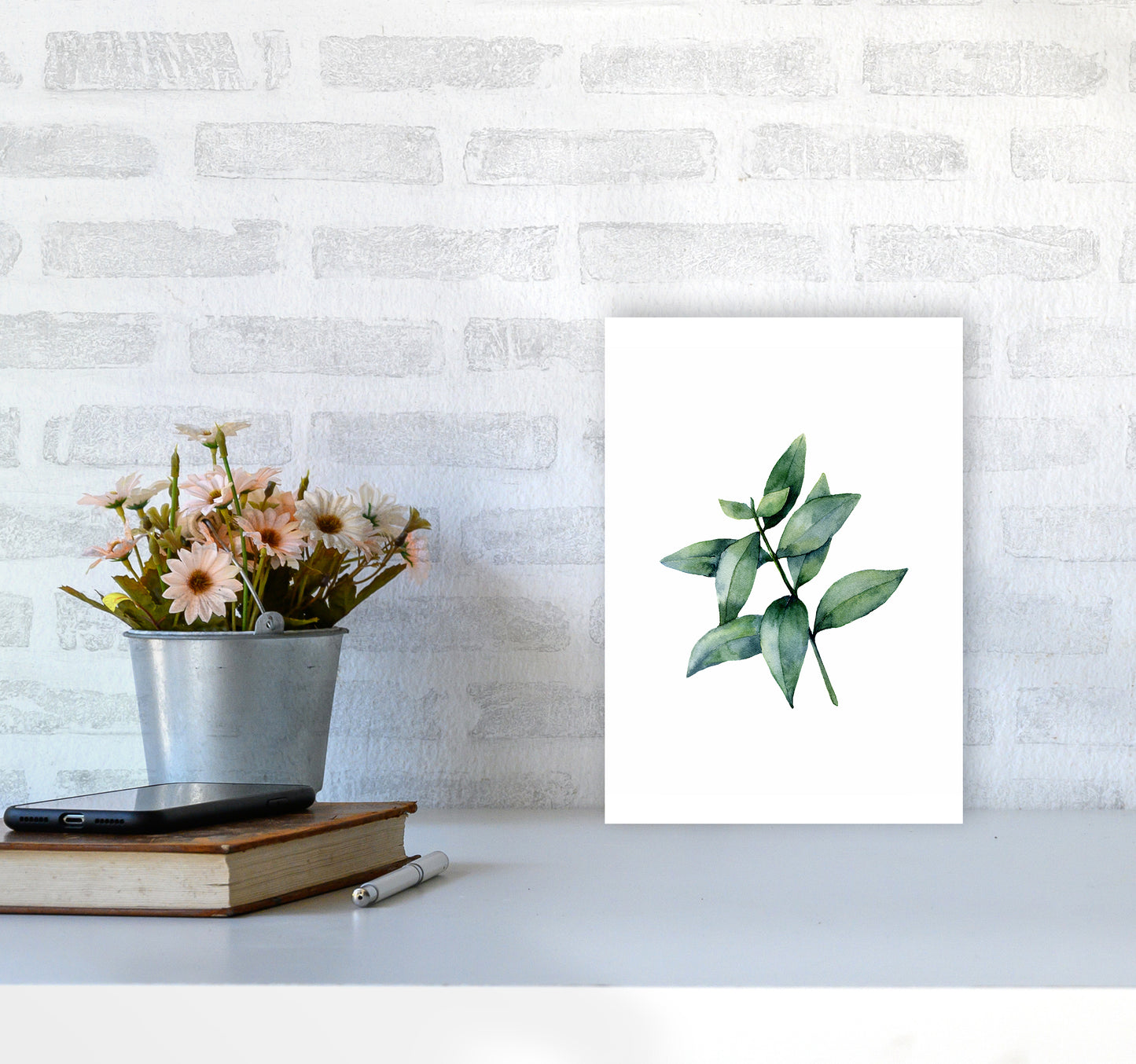 Watercolor Eucalyptus III Art Print by Seven Trees Design A4 Black Frame