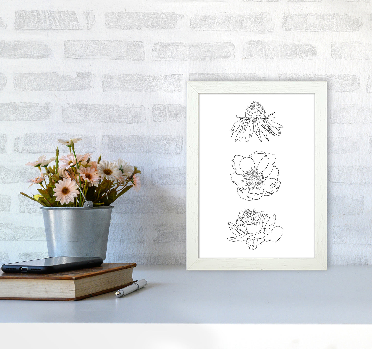 Hand Drawn Flowers Art Print by Seven Trees Design