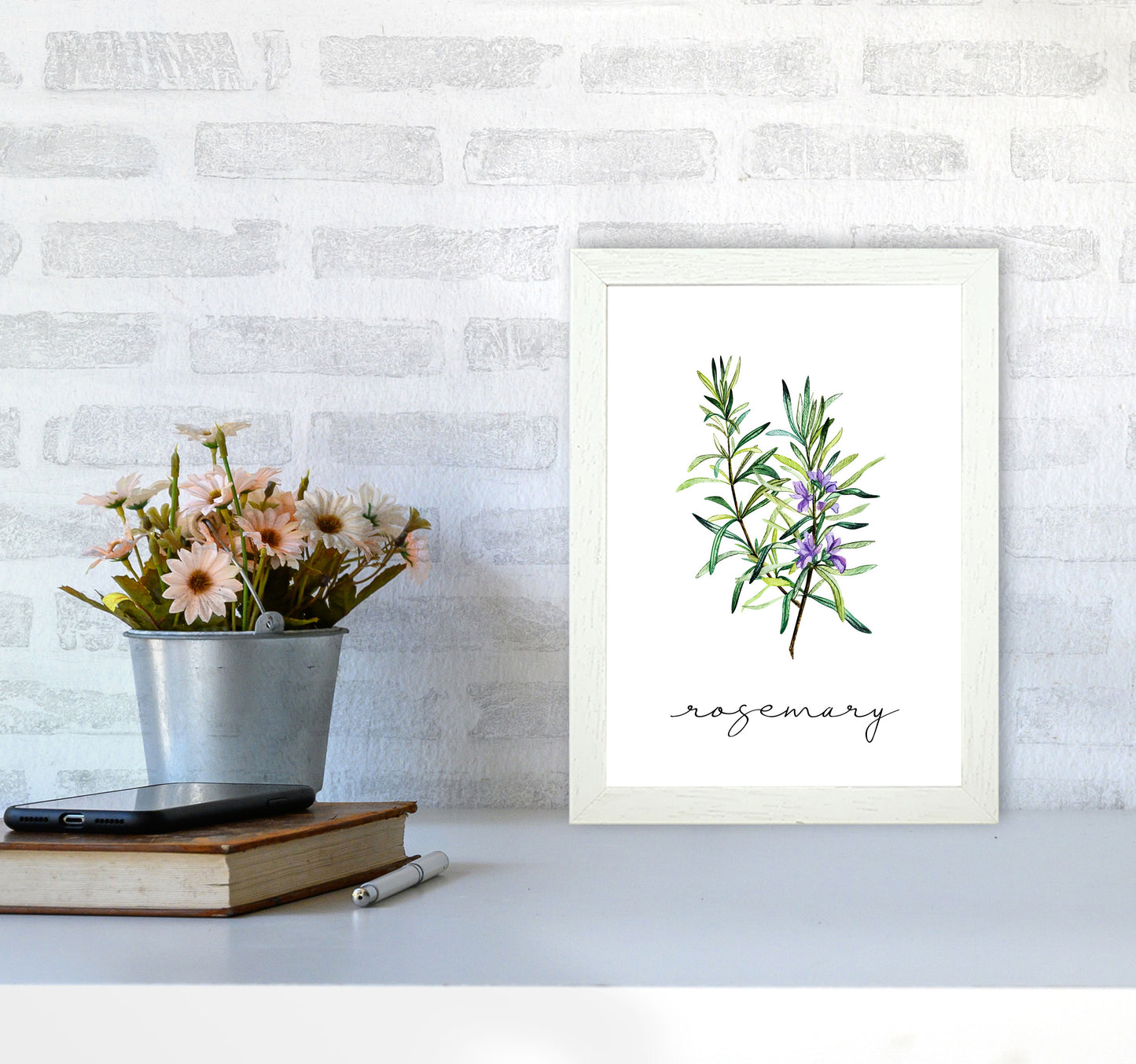 Rosemary Art Print by Seven Trees Design A4 Oak Frame