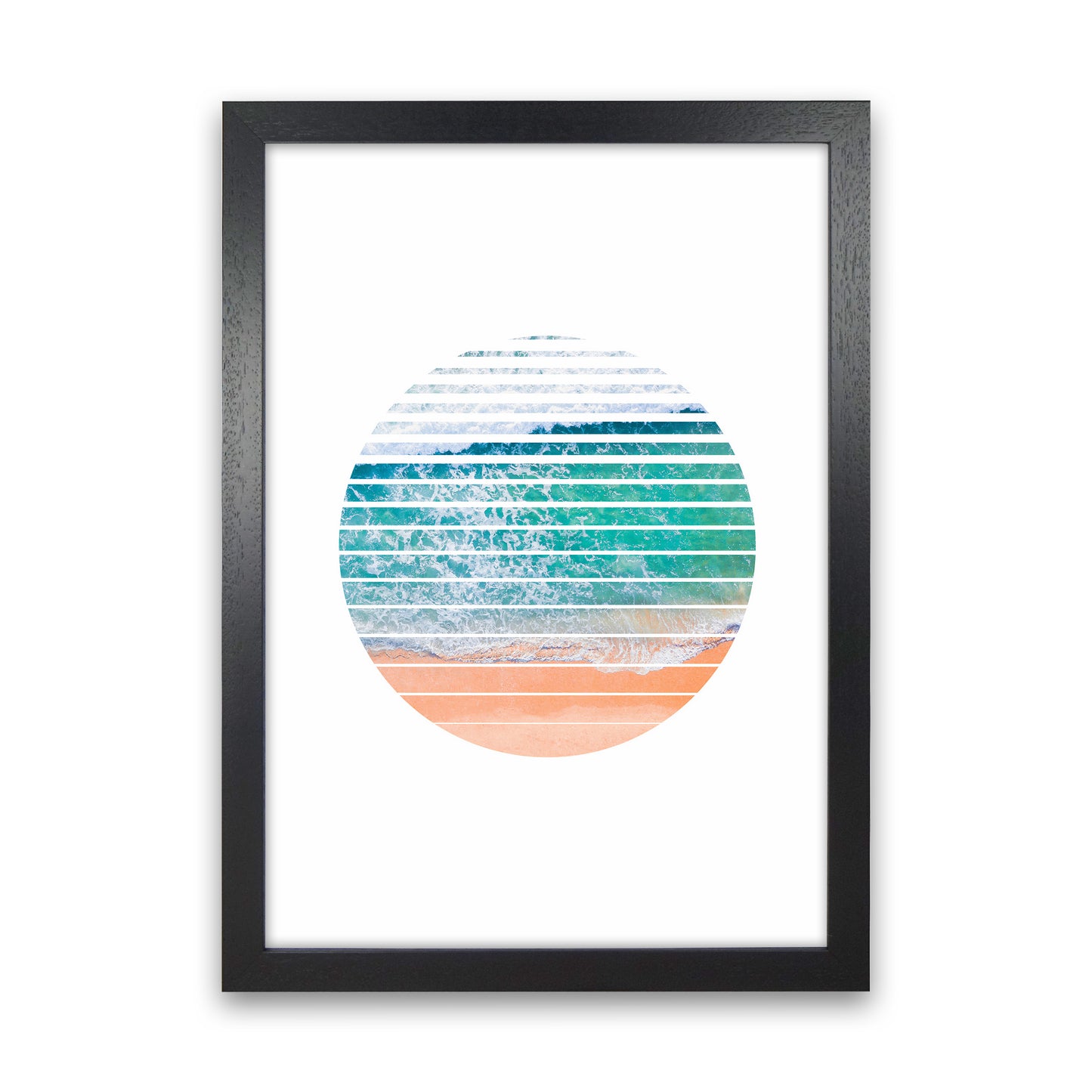 Geometric Ocean Art Print by Seven Trees Design Black Grain