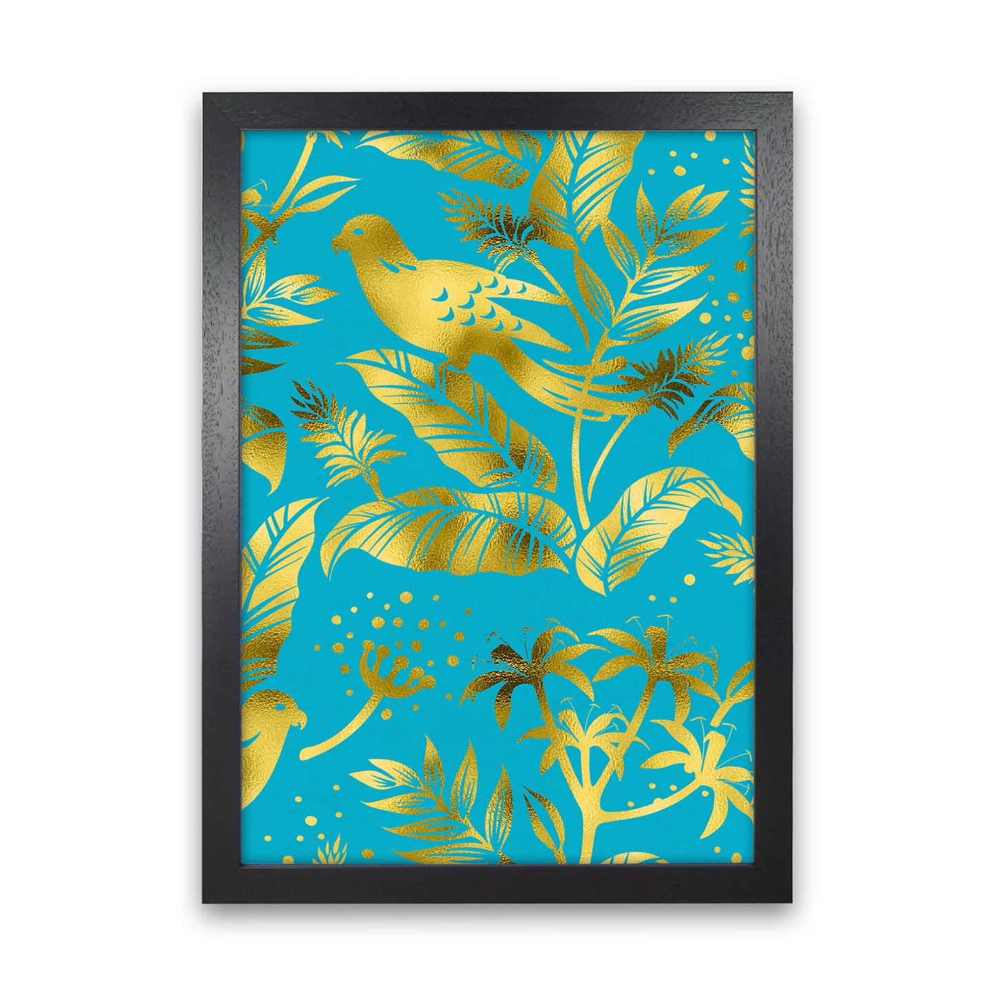 Gold Fauna Art Print by Seven Trees Design Black Grain