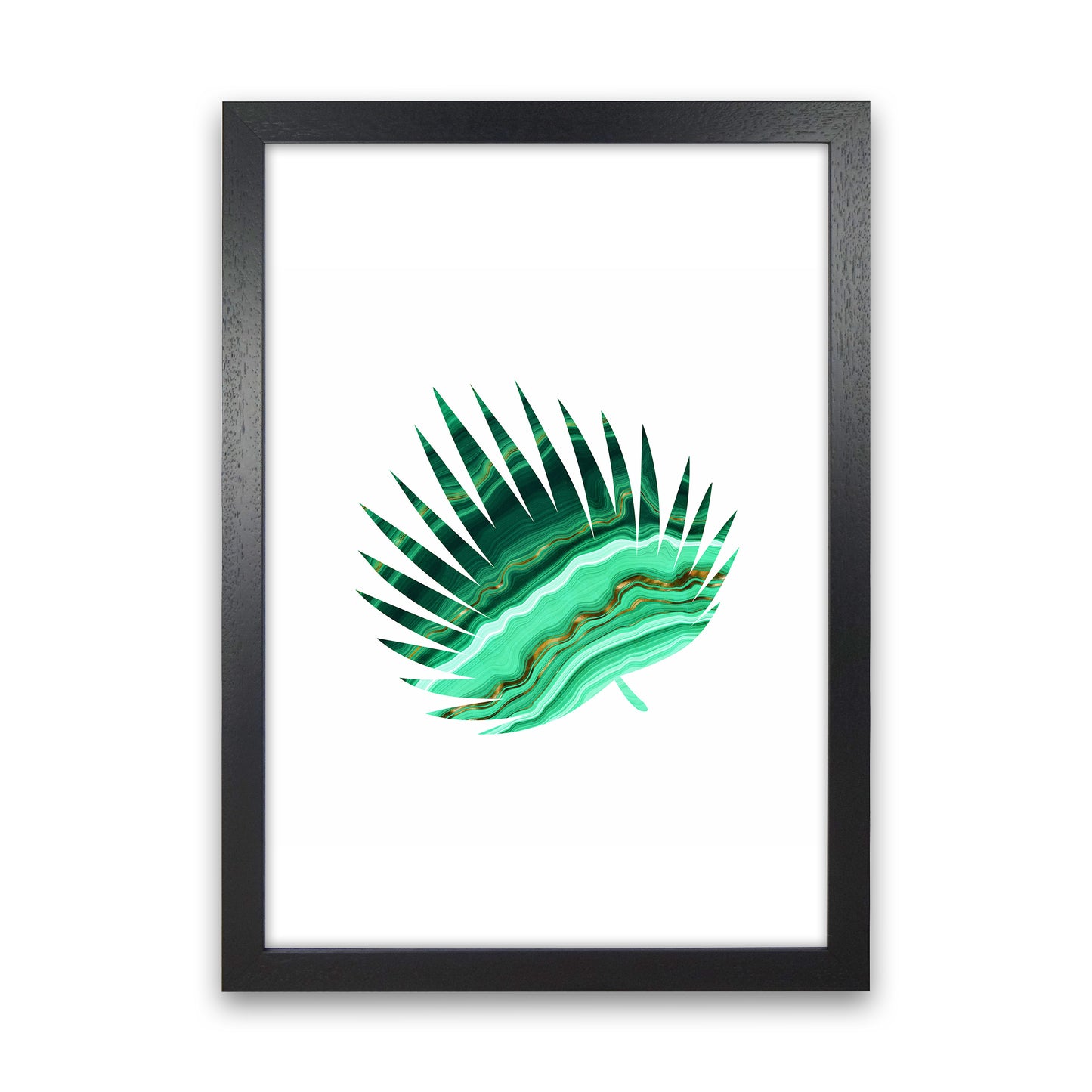 Green Marble Leaf II Art Print by Seven Trees Design Black Grain