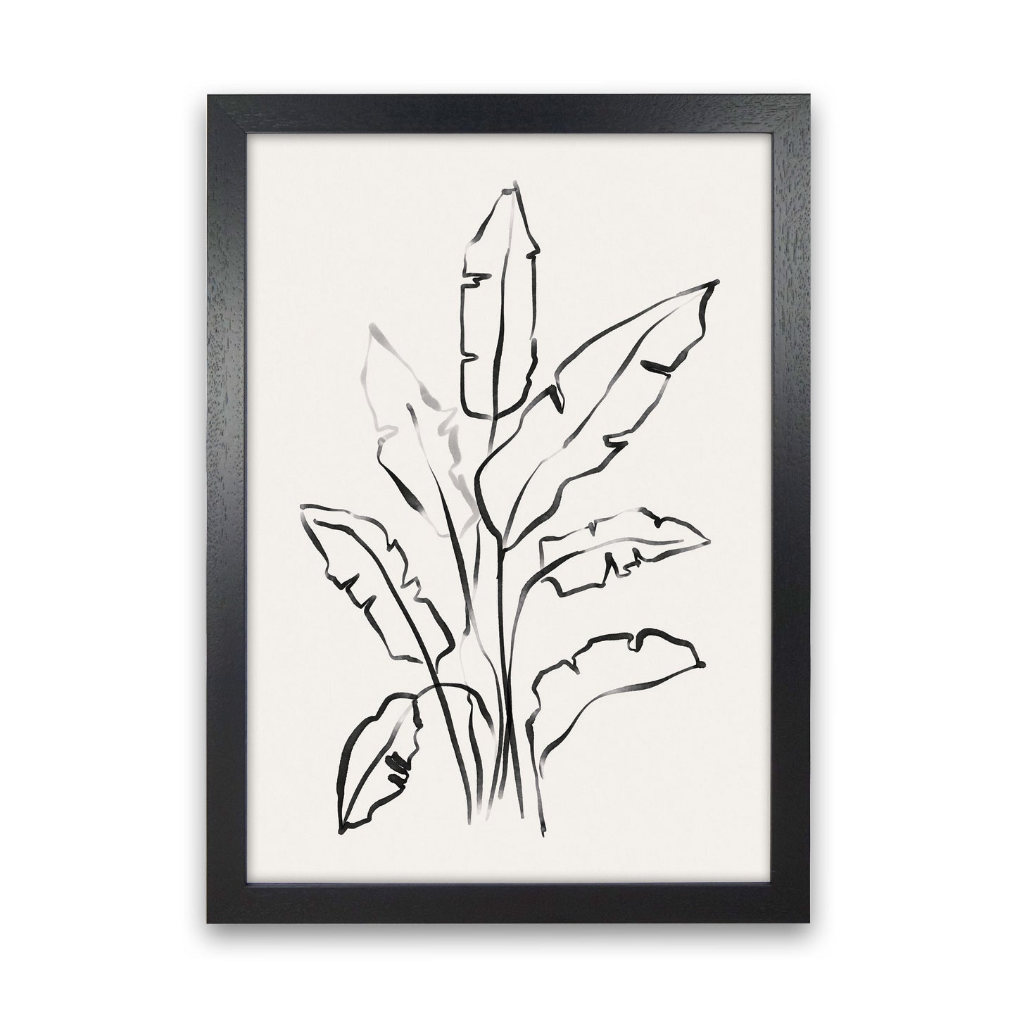 Banana Leafs Drawing Art Print by Seven Trees Design Black Grain