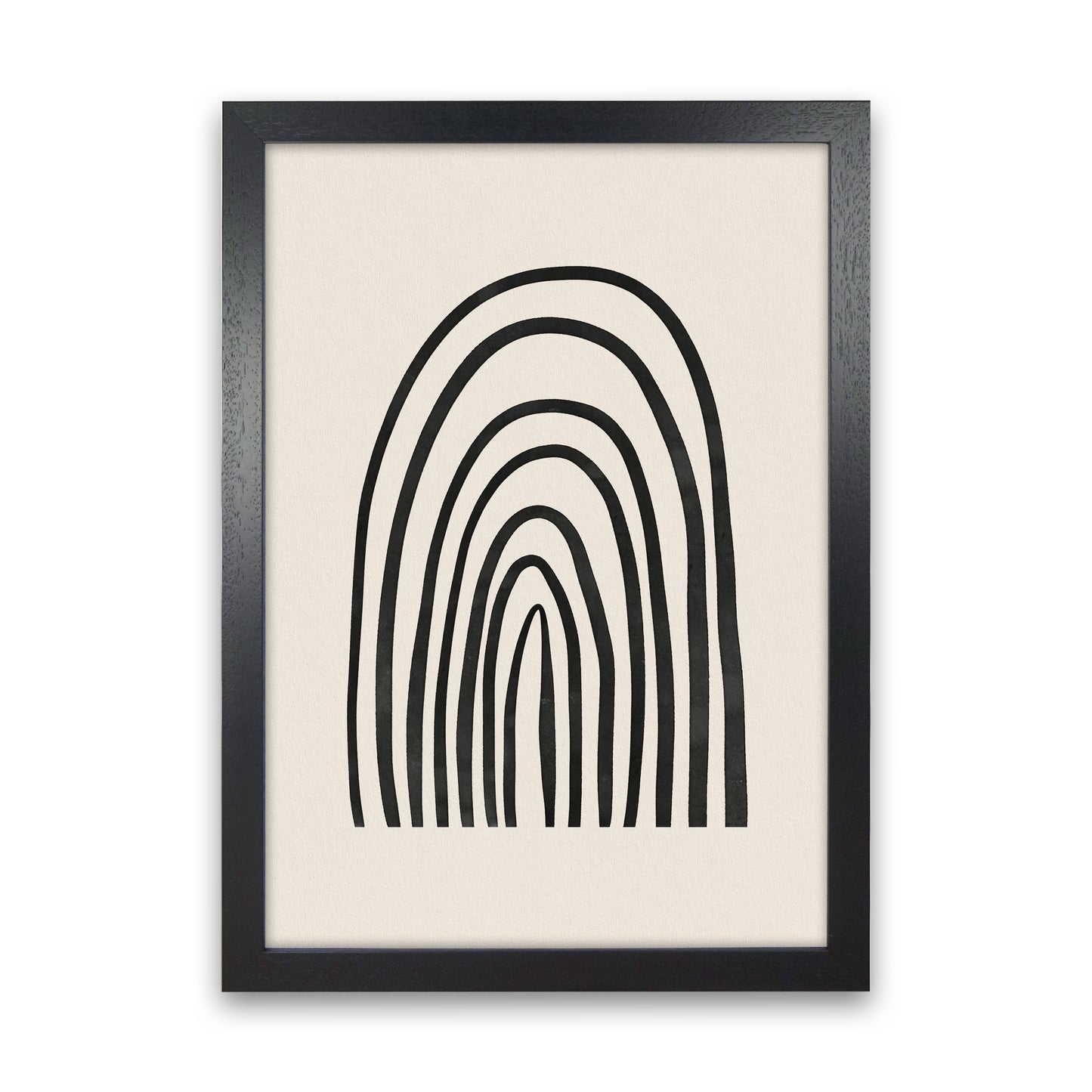 Black Watercolor Rainbow Art Print by Seven Trees Design Black Grain