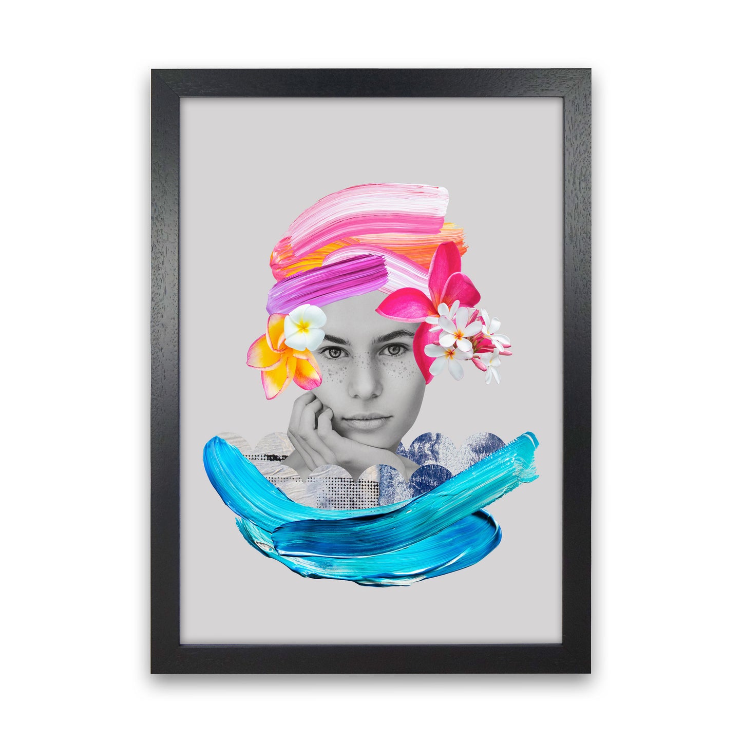 Imagination Girl Art Print by Seven Trees Design Black Grain