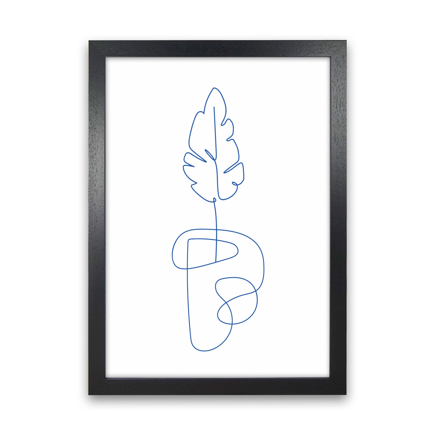One Line Botanical Art Print by Seven Trees Design Black Grain
