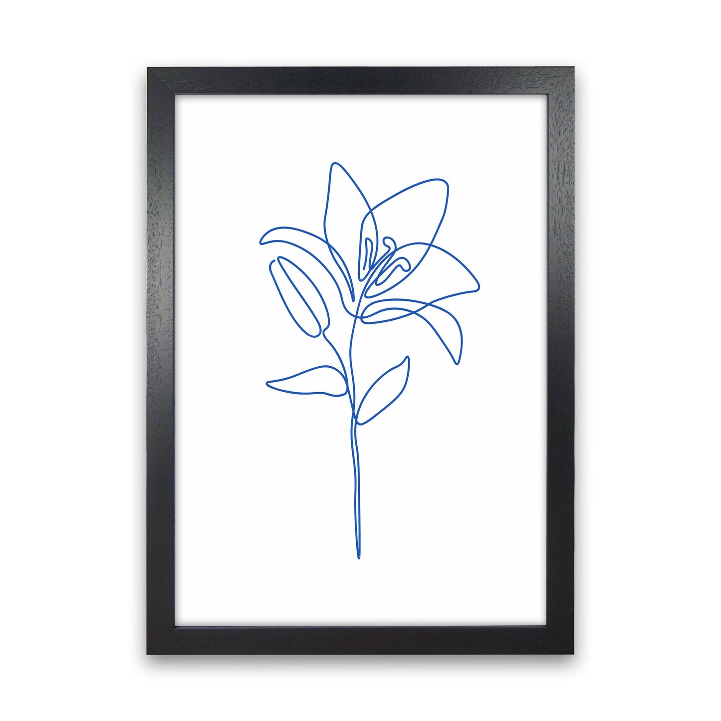 One Line Flower II Art Print by Seven Trees Design Black Grain