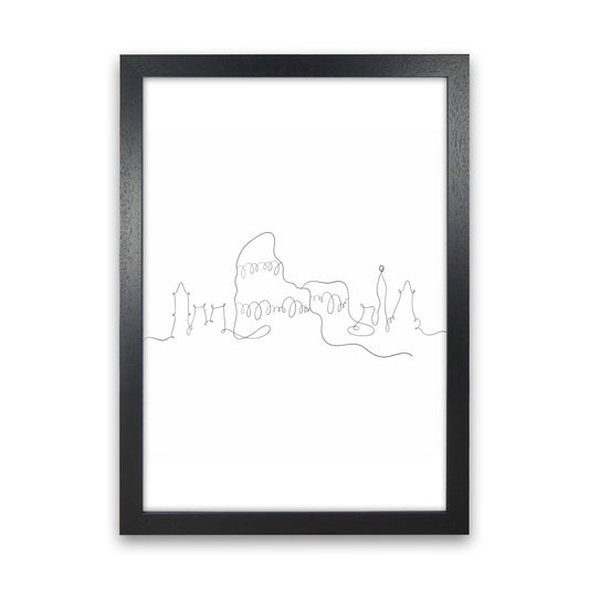 One Line Rome Art Print by Seven Trees Design Black Grain