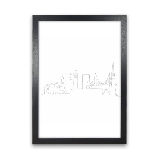 One Line San Francisco Art Print by Seven Trees Design Black Grain