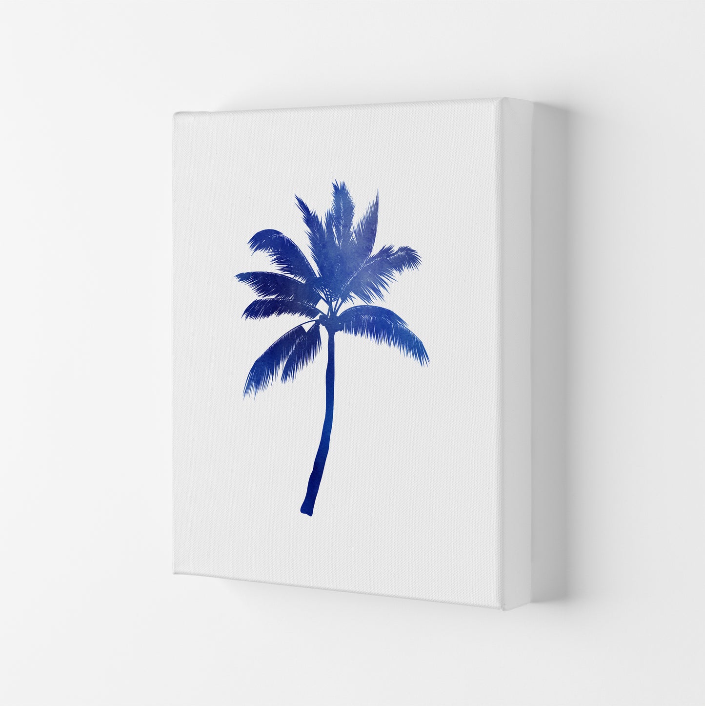 Blue Palm Tree Art Print by Seven Trees Design Canvas