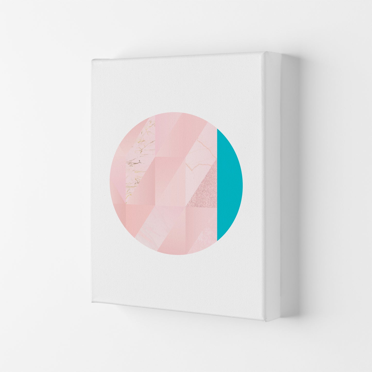 Pink Marble Circle II Abstract Art Print by Seven Trees Design Canvas