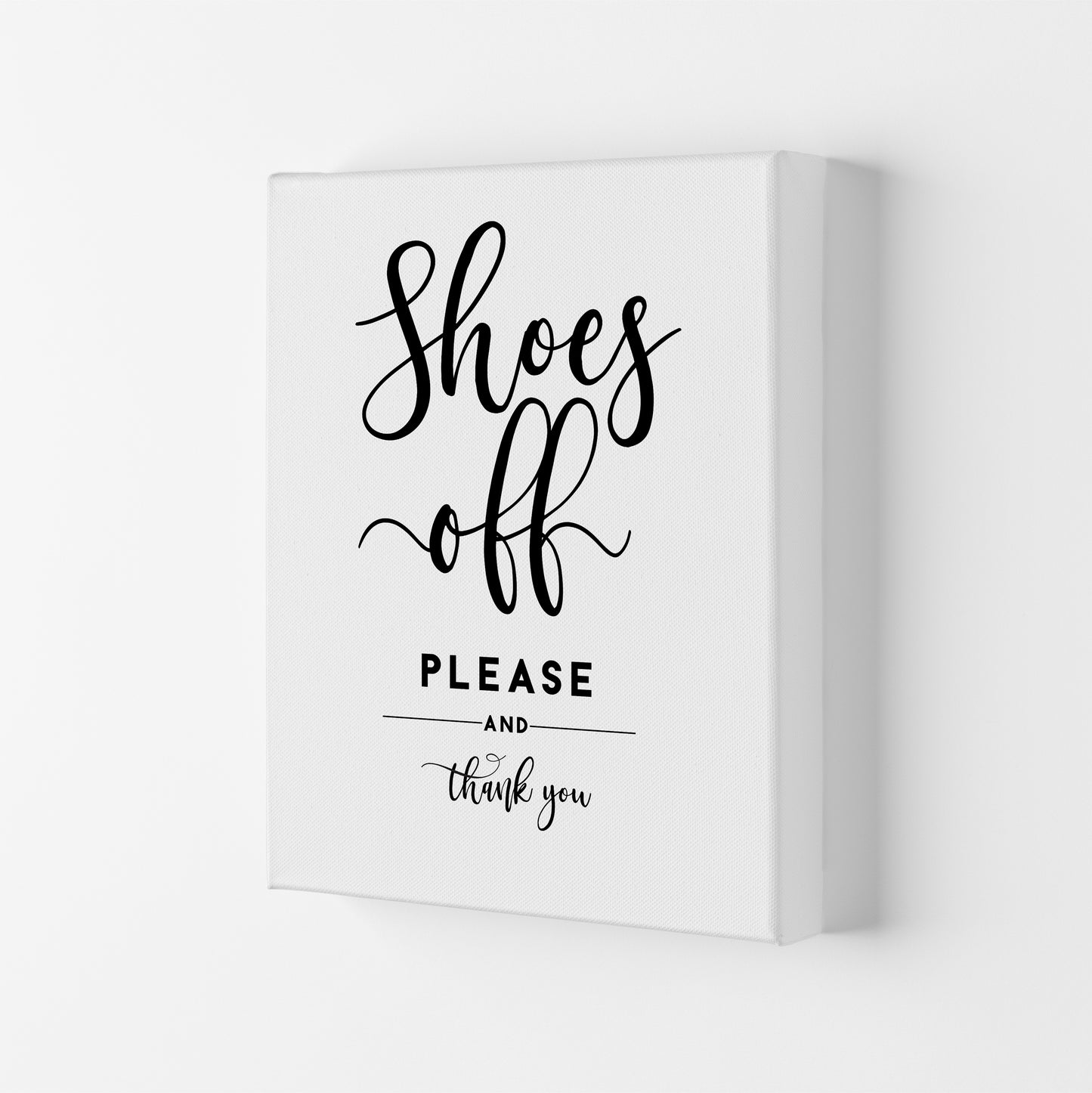 Shoes Off Quote Art Print by Seven Trees Design Canvas