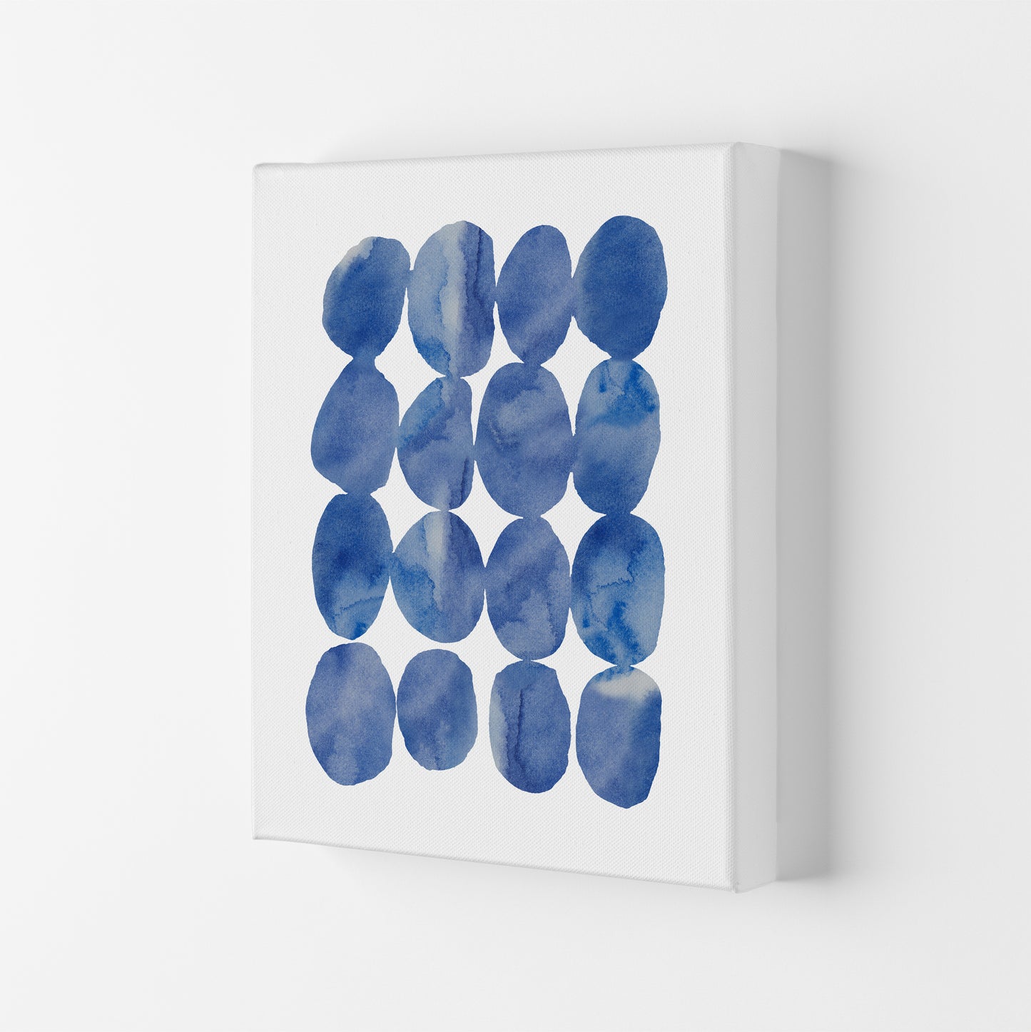 Watercolor Blue Stones Art Print by Seven Trees Design Canvas