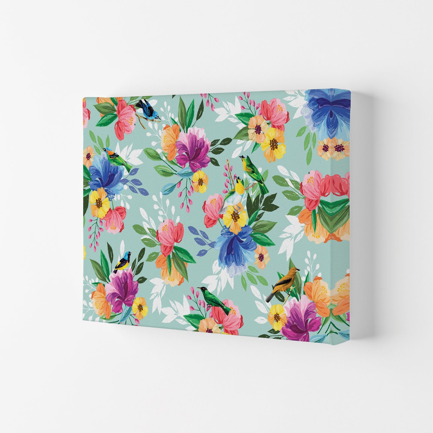 flowers birds Art Print by Seven Trees Design Canvas