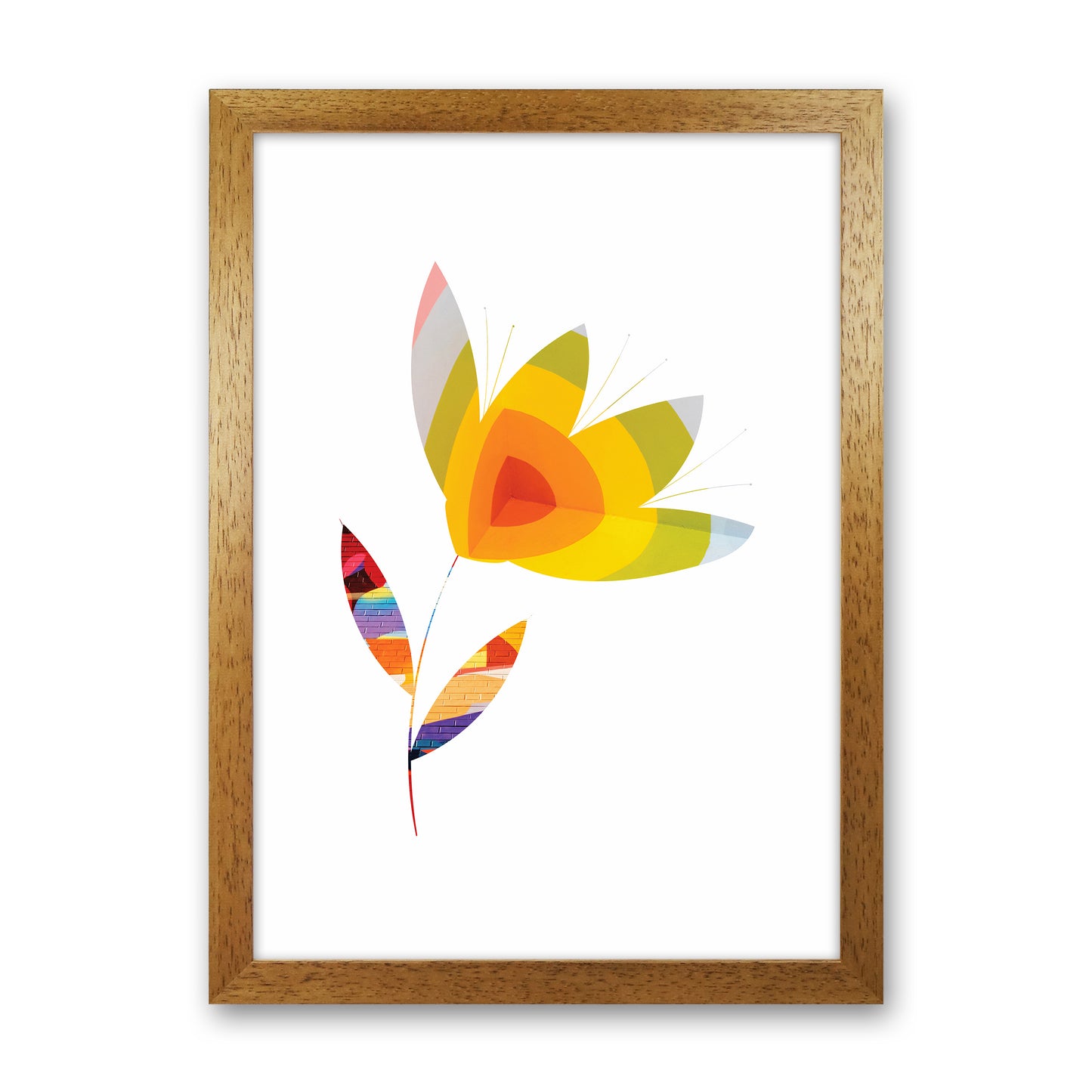 Graffiti Flower II Art Print by Seven Trees Design Oak Grain