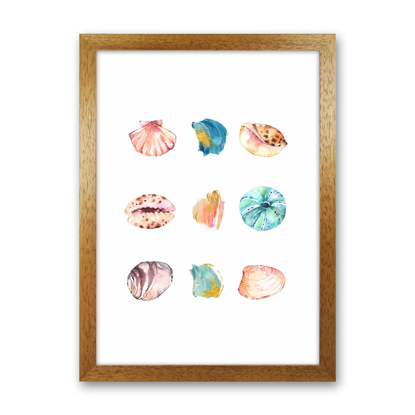 Sea And Brush Strokes II Shell Art Print by Seven Trees Design Oak Grain