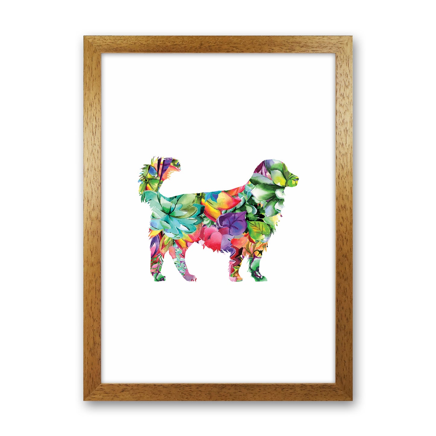 Succulents Dog Animal Art Print by Seven Trees Design Oak Grain