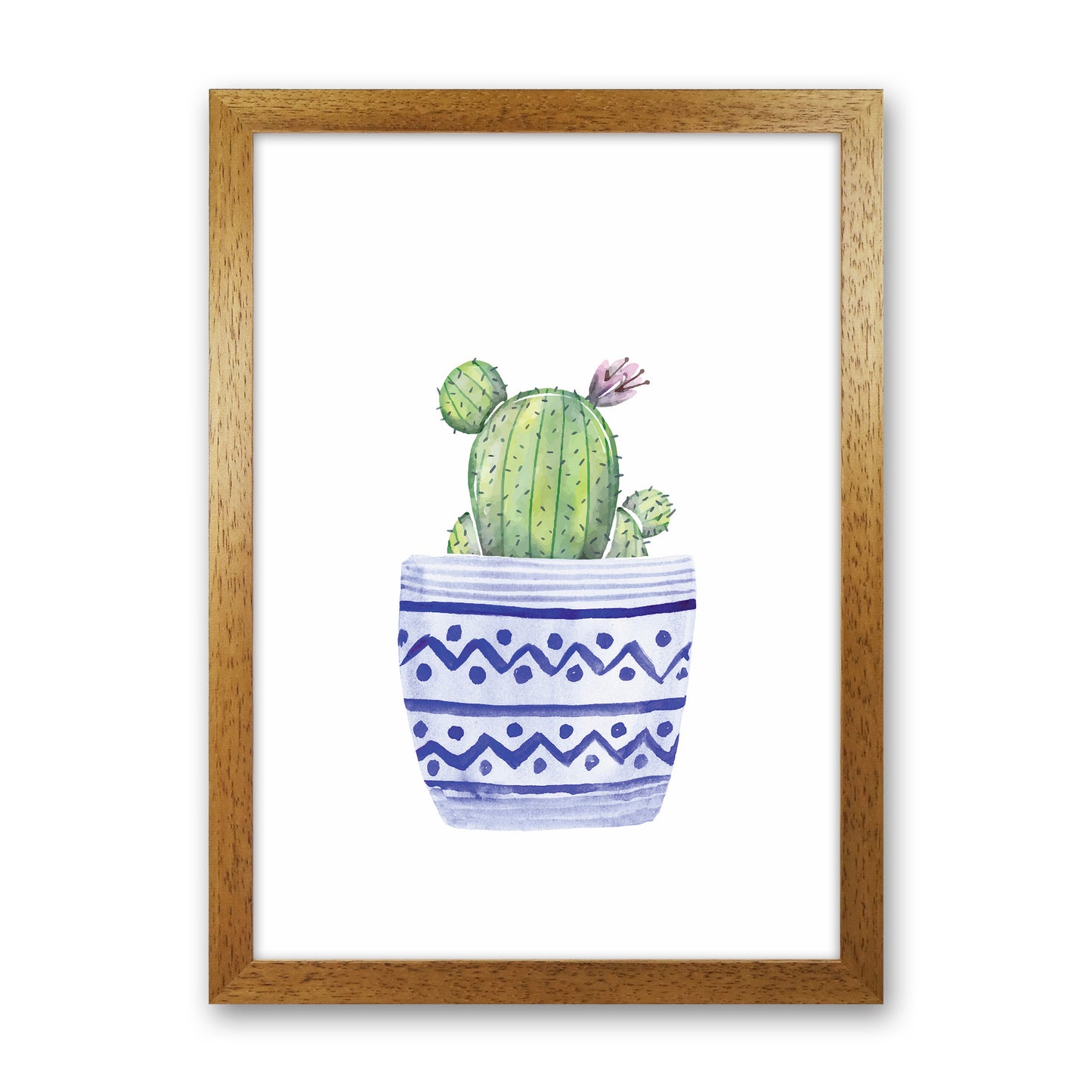 The Blue Cacti Art Print by Seven Trees Design Oak Grain