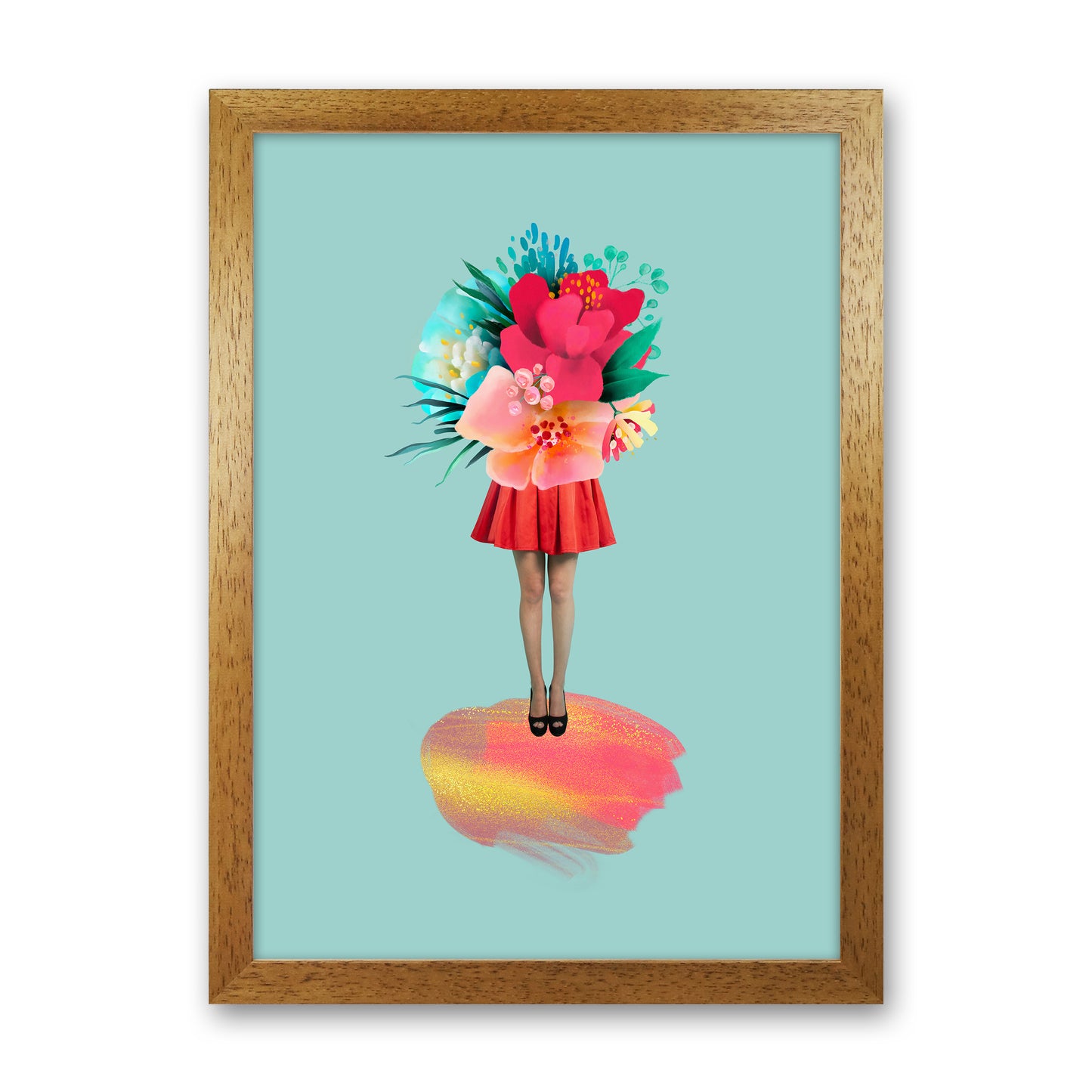 The Floral Girl Art Print by Seven Trees Design Oak Grain