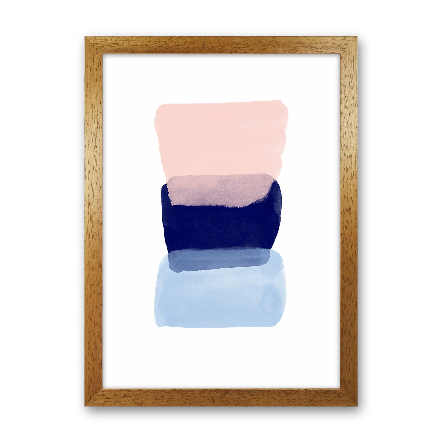 Three Colors Strokes Abstract Art Print by Seven Trees Design Oak Grain