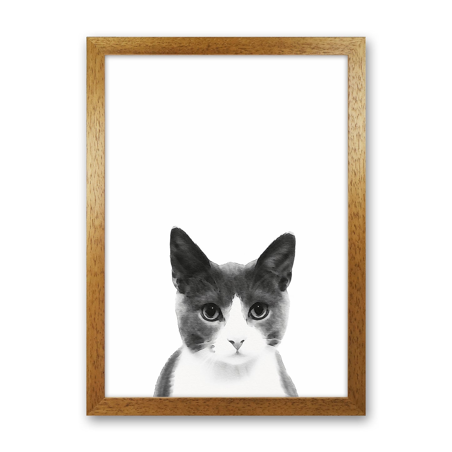 Watercolor Cat Art Print by Seven Trees Design Oak Grain