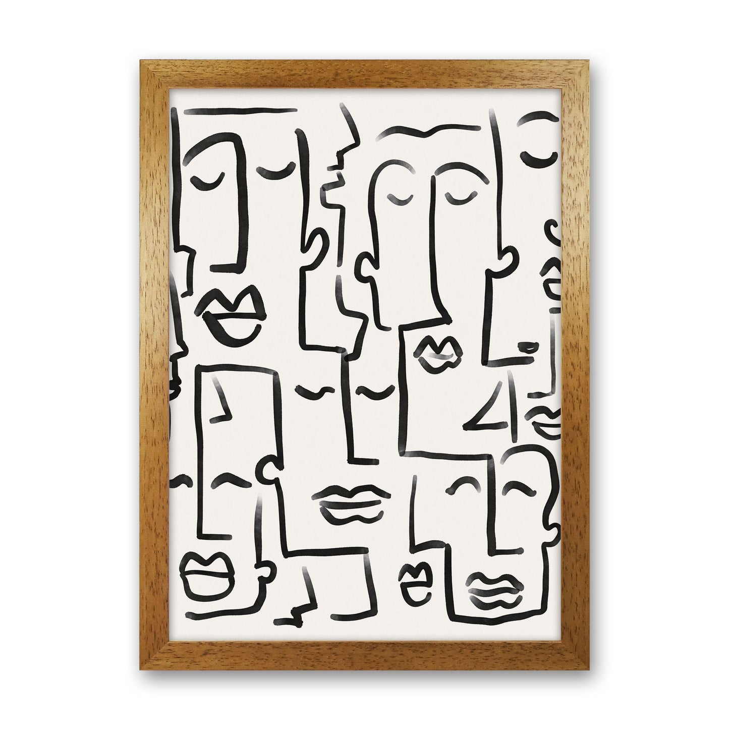 Faces Drawing Art Print by Seven Trees Design Oak Grain