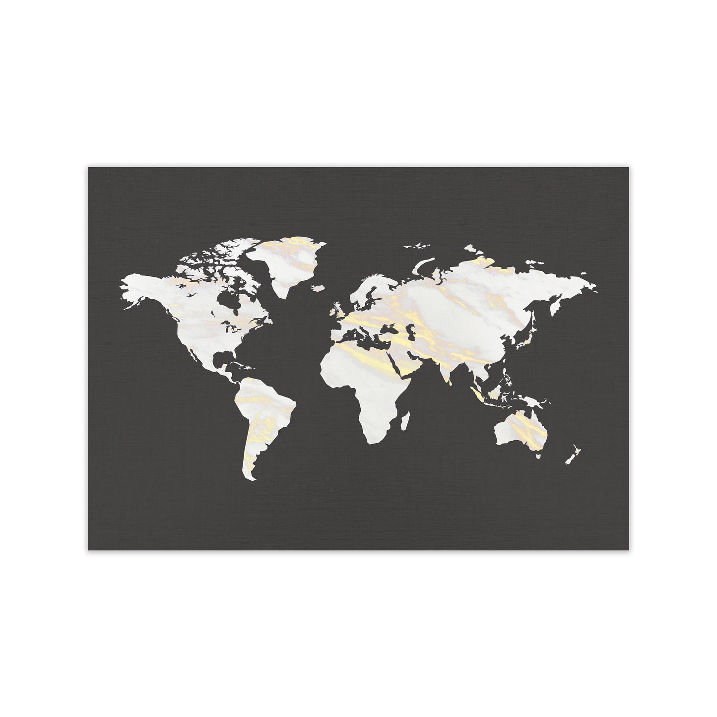 Marble Gold World Map Art Print by Seven Trees Design Print Only