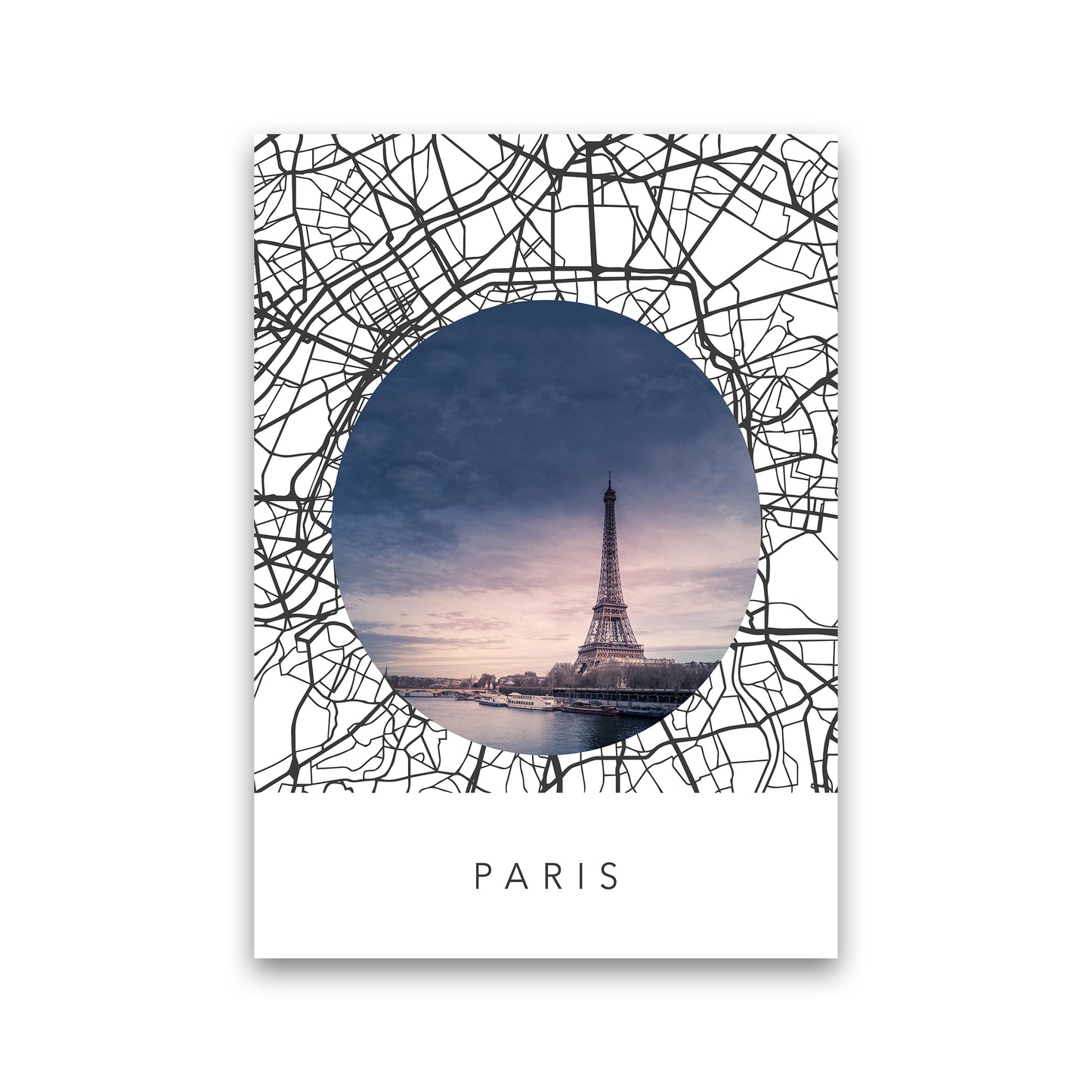 Paris Streets Collage Art Print by Seven Trees Design Print Only