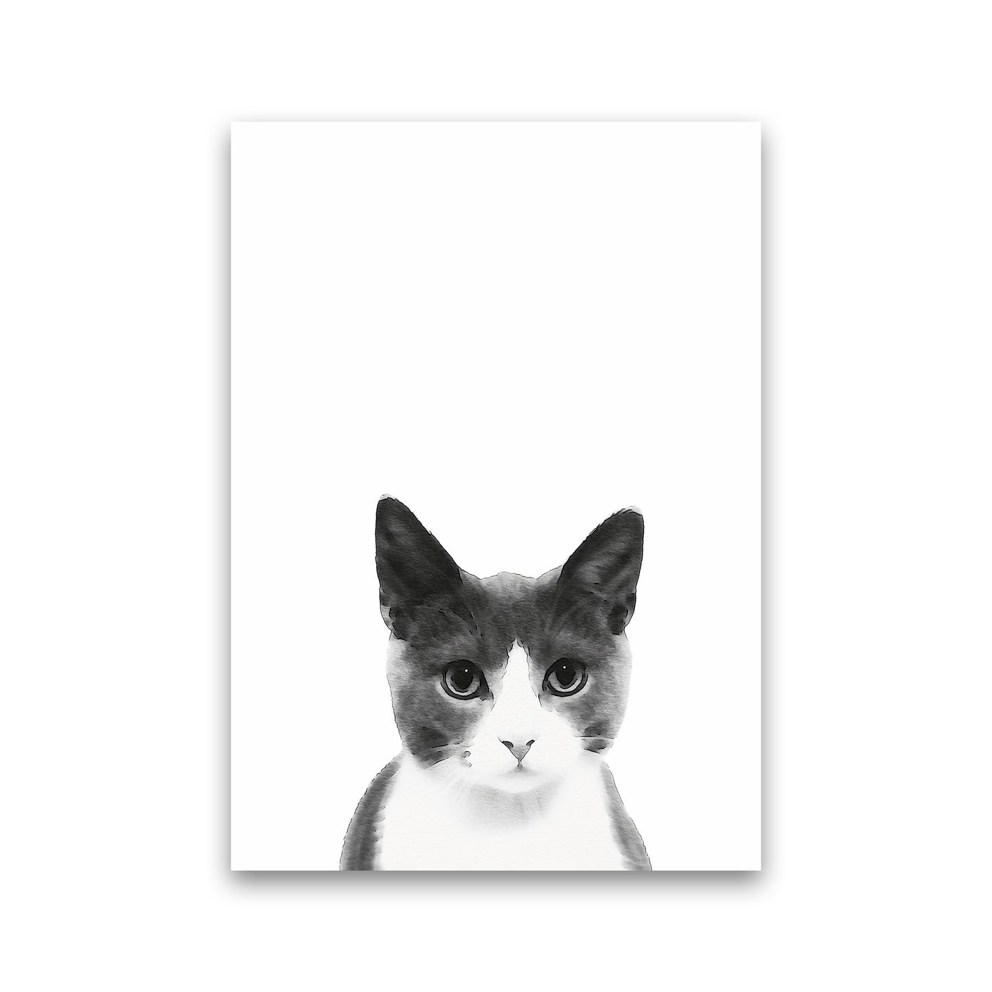 Watercolor Cat Art Print by Seven Trees Design Print Only
