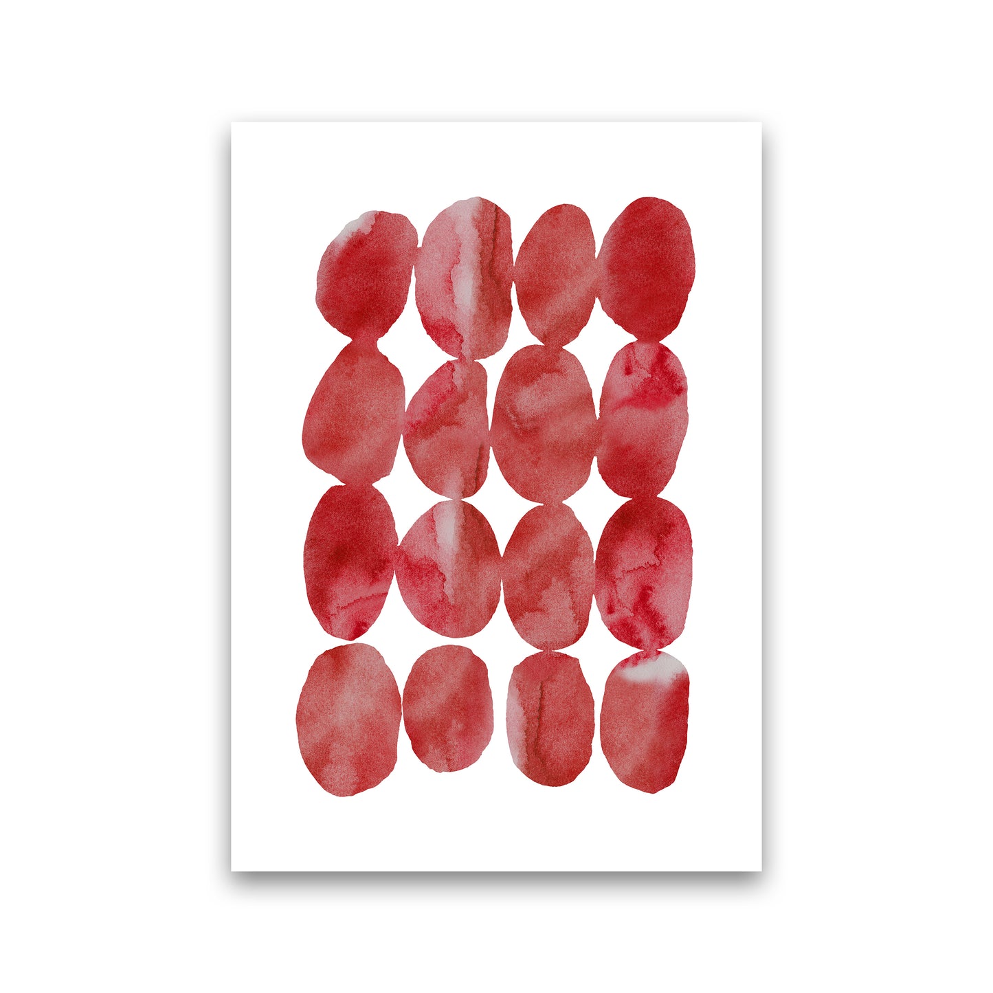 Watercolor Red Stones Art Print by Seven Trees Design