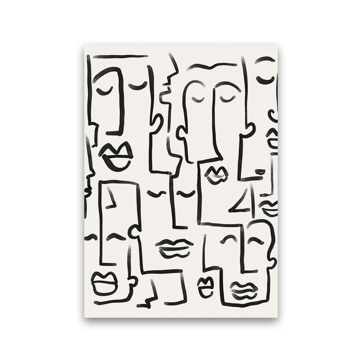 Faces Drawing Art Print by Seven Trees Design Print Only
