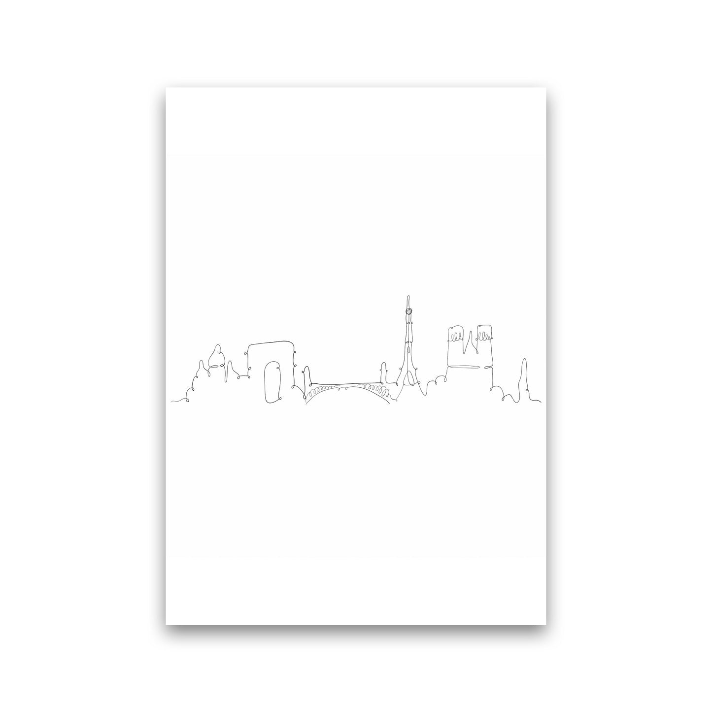 One Line Paris Art Print by Seven Trees Design Print Only