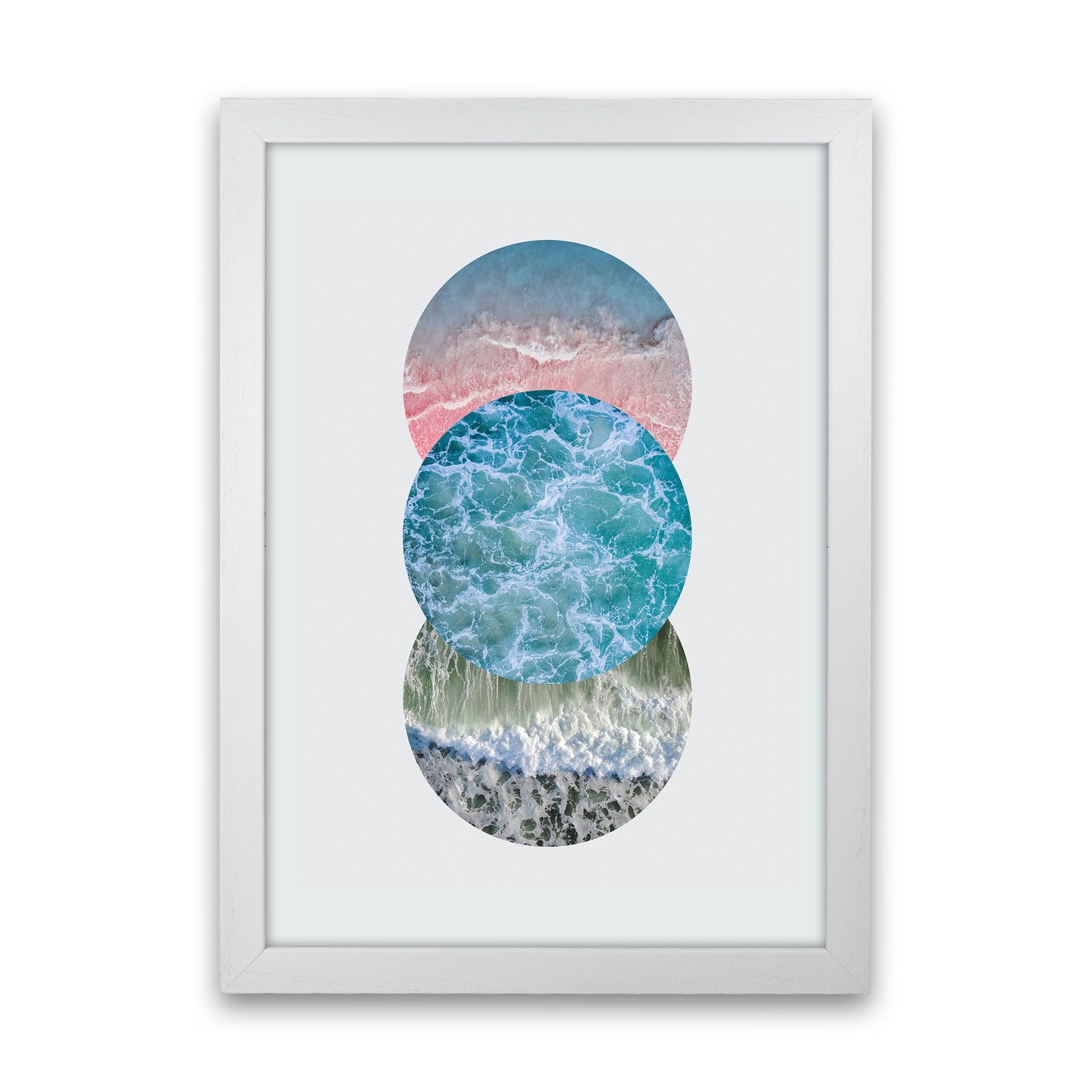 Ocean Circles Art Print by Seven Trees Design White Grain