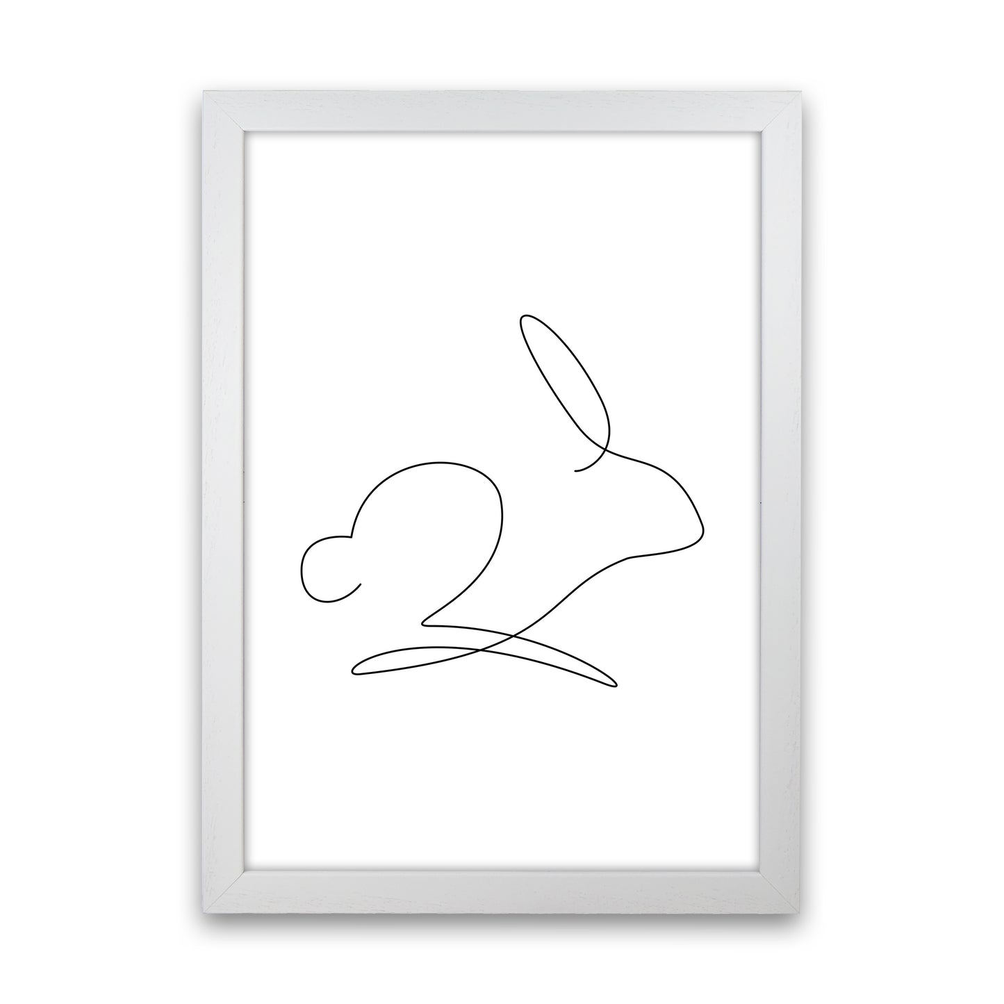 One Line Rabbit Art Print by Seven Trees Design White Grain