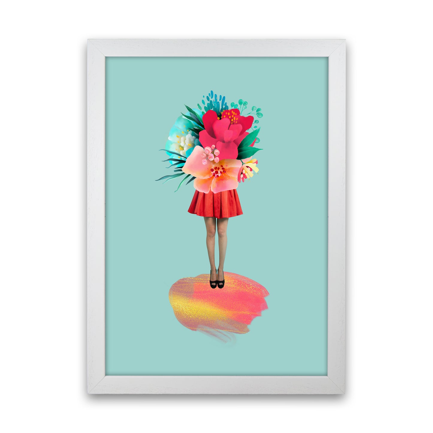 The Floral Girl Art Print by Seven Trees Design White Grain
