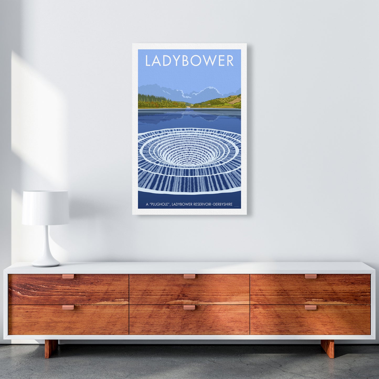Derbyshire Ladybower Travel Art Print By Stephen Millership A1 Canvas