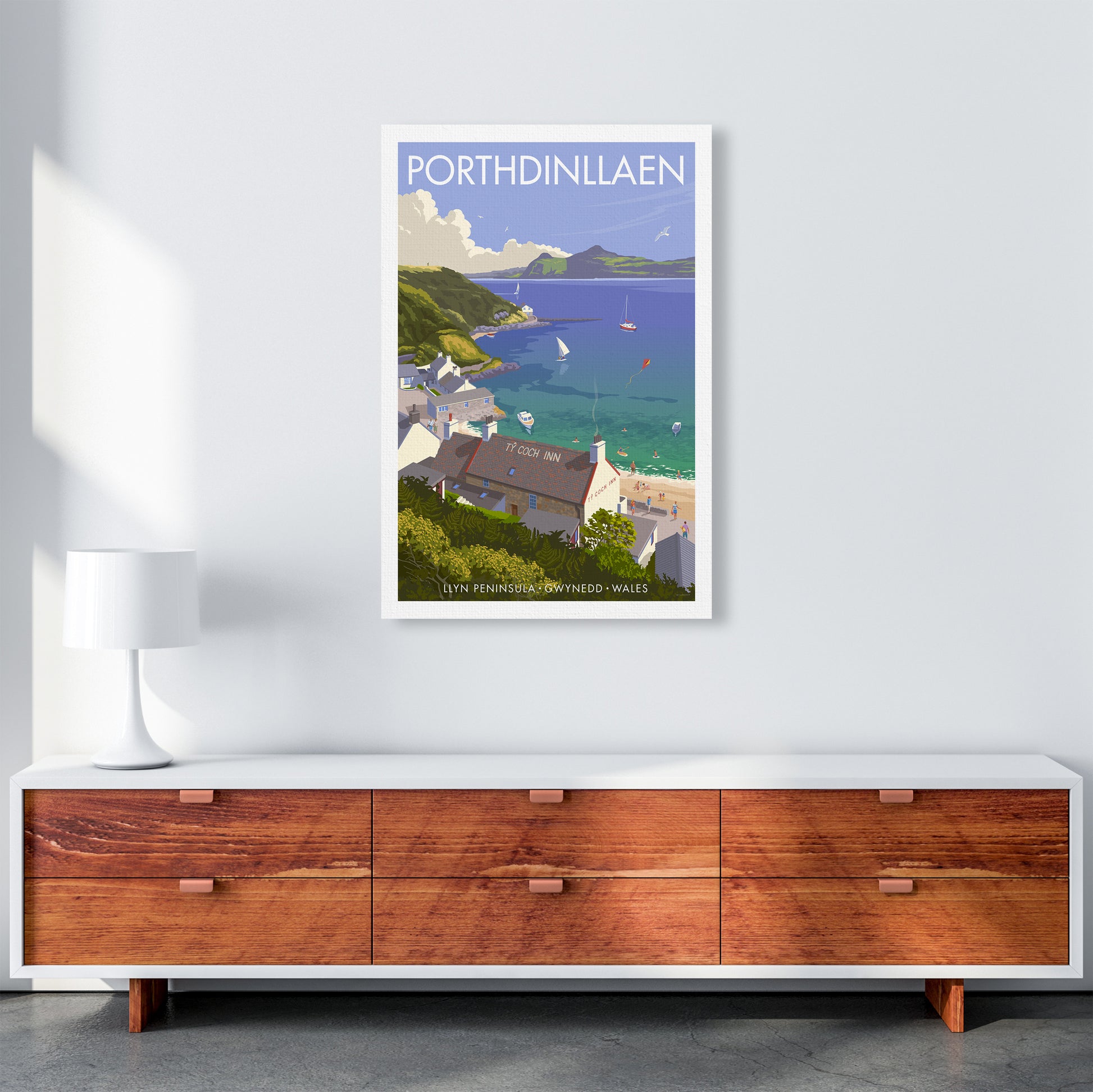 Wales Porthdinllaen Art Print by Stephen Millership A1 Canvas