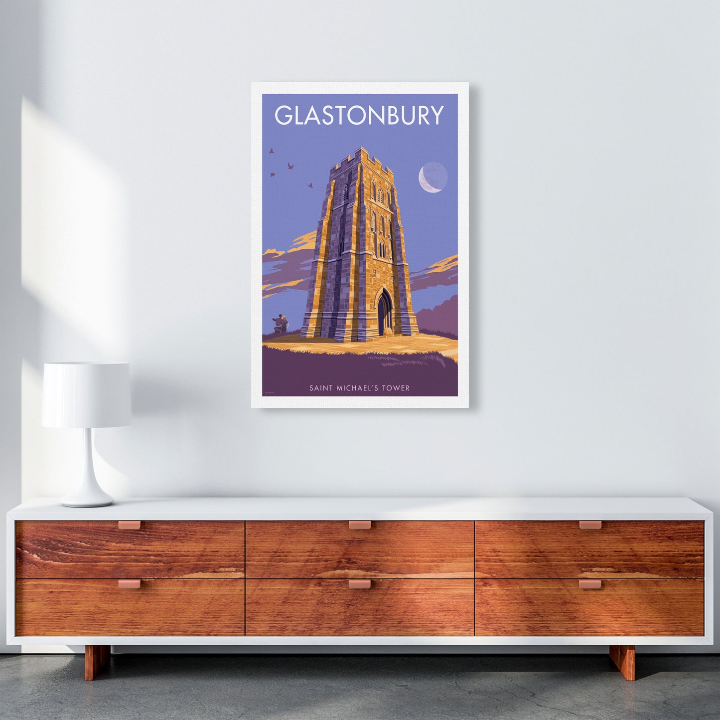 Saint Michael's Tower Glastonbury Art Print by Stephen Millership A1 Canvas