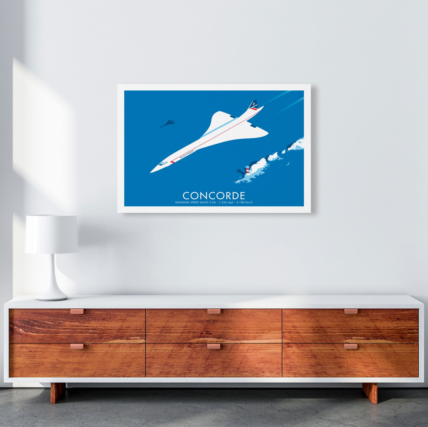 Concorde Framed Digital Art Print by Stephen Millership, Framed Transport Poster A1 Canvas