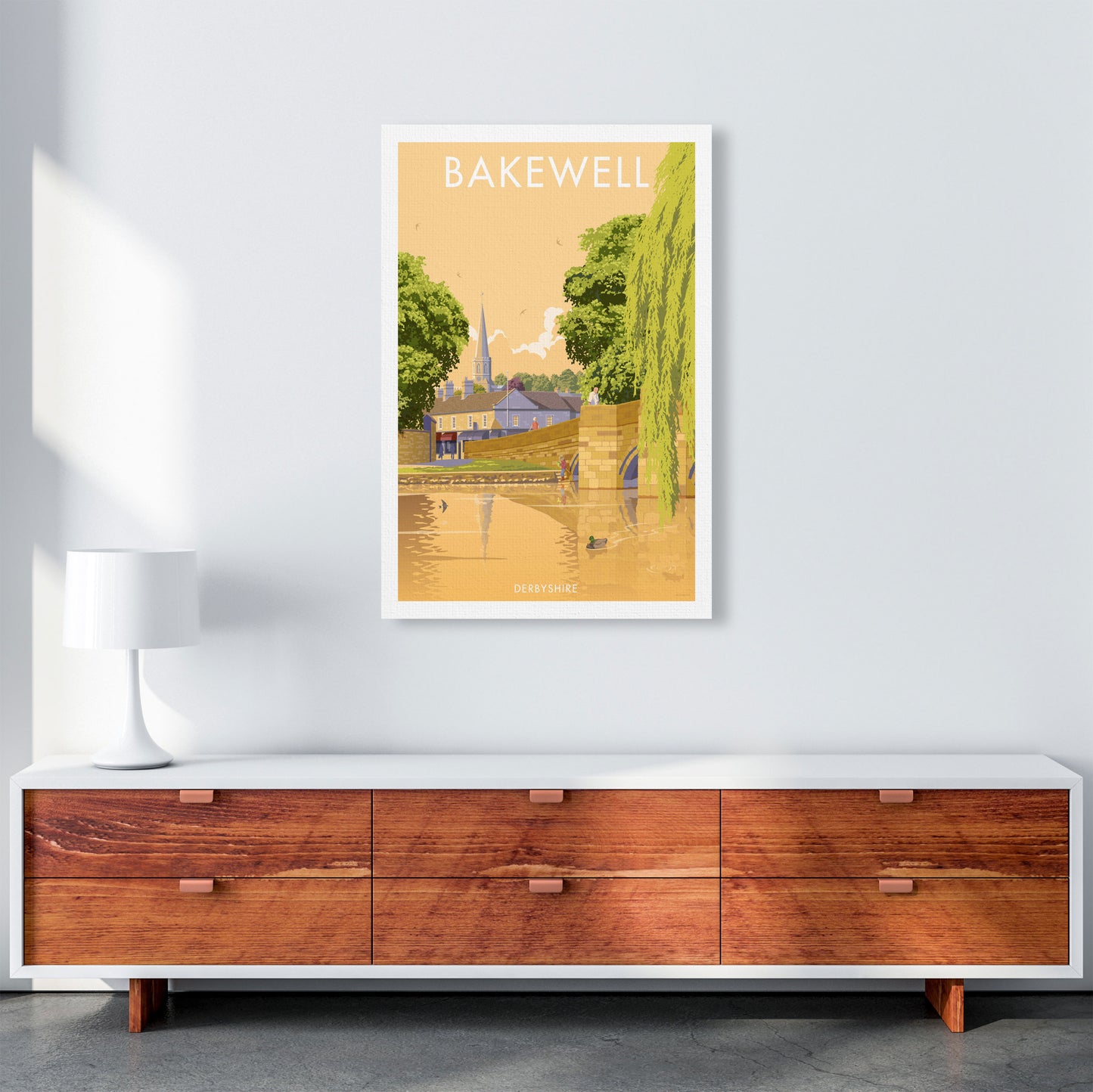 Bakewell Derbyshire Travel Art Print by Stephen Millership A1 Canvas