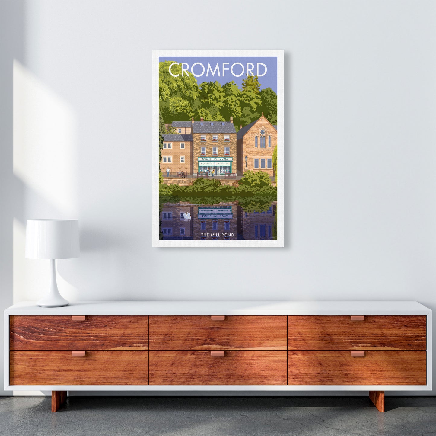 Cromford Derbyshire Travel Art Print by Stephen Millership A1 Canvas