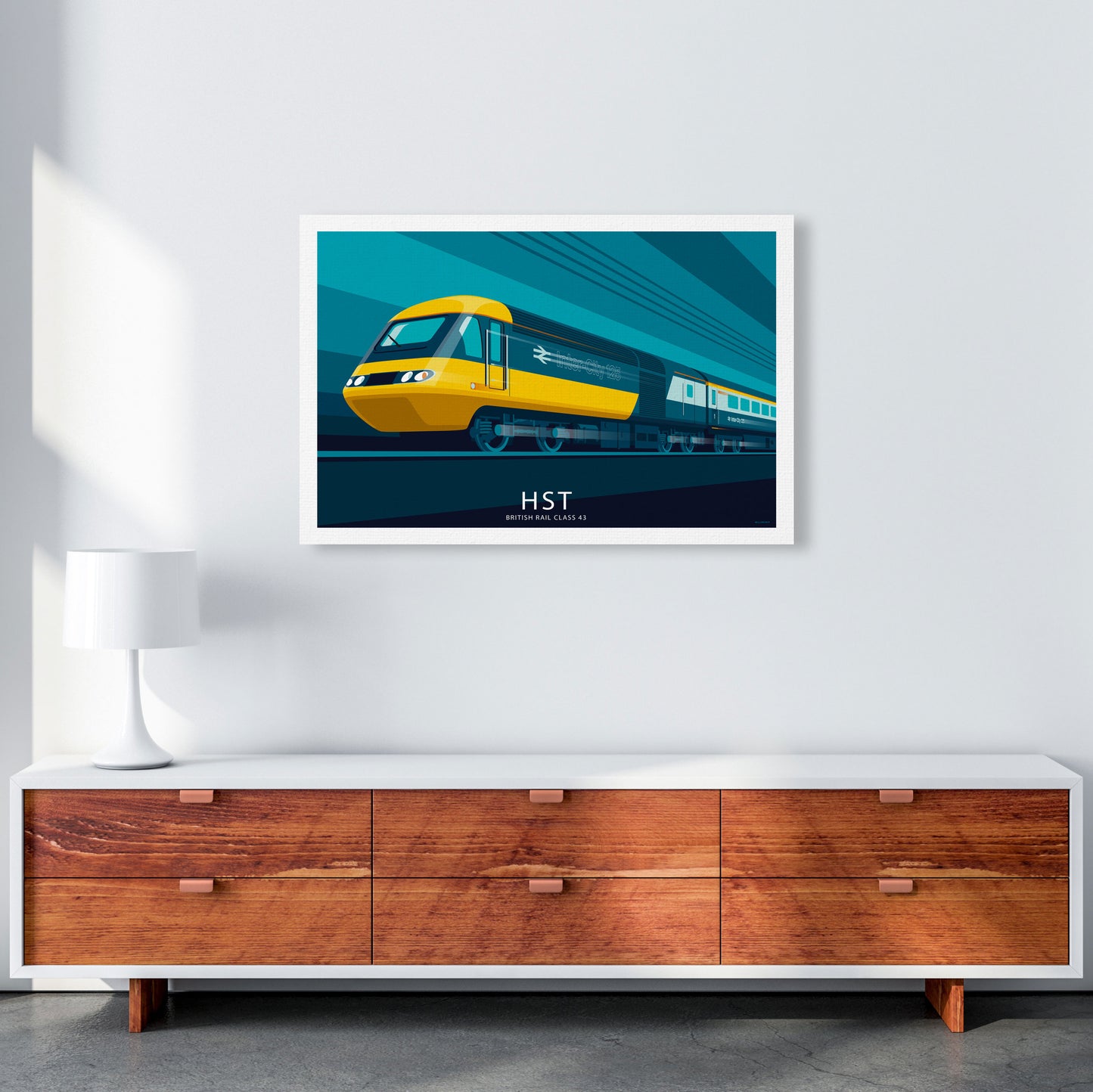 HST Travel Art Print by Stephen Millership, Vintage transport Framed Poster A1 Canvas