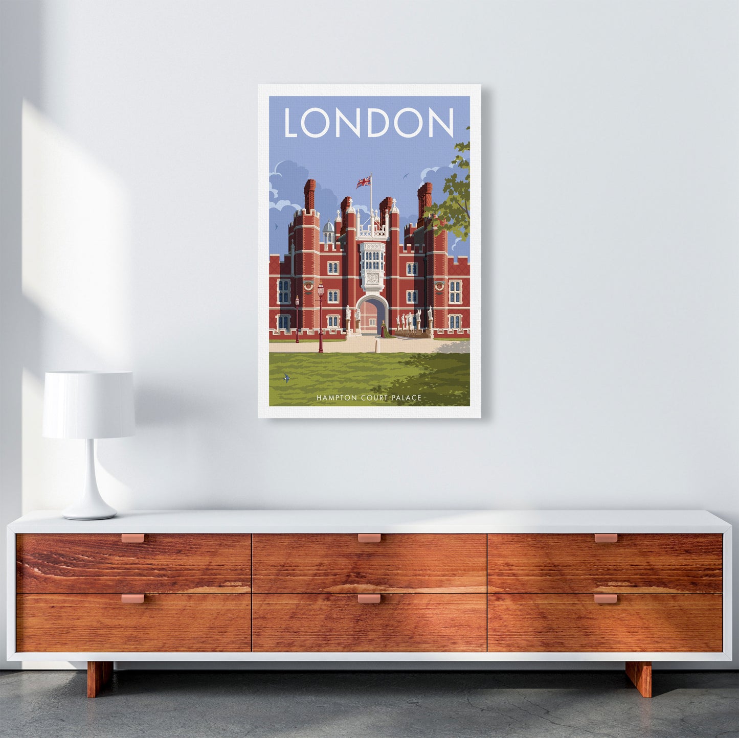 Hampton Court London Travel Art Print by Stephen Millership A1 Canvas