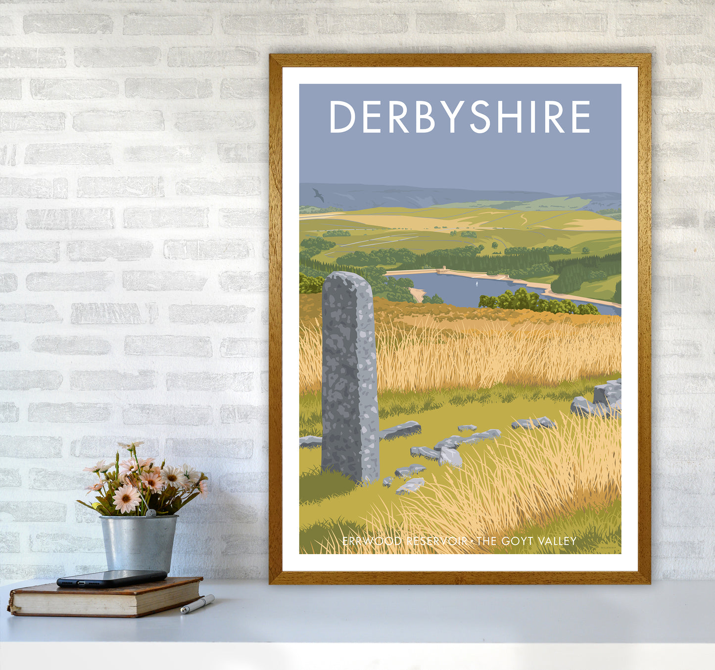 Derbyshire Errwood Travel Art Print By Stephen Millership A1 Print Only