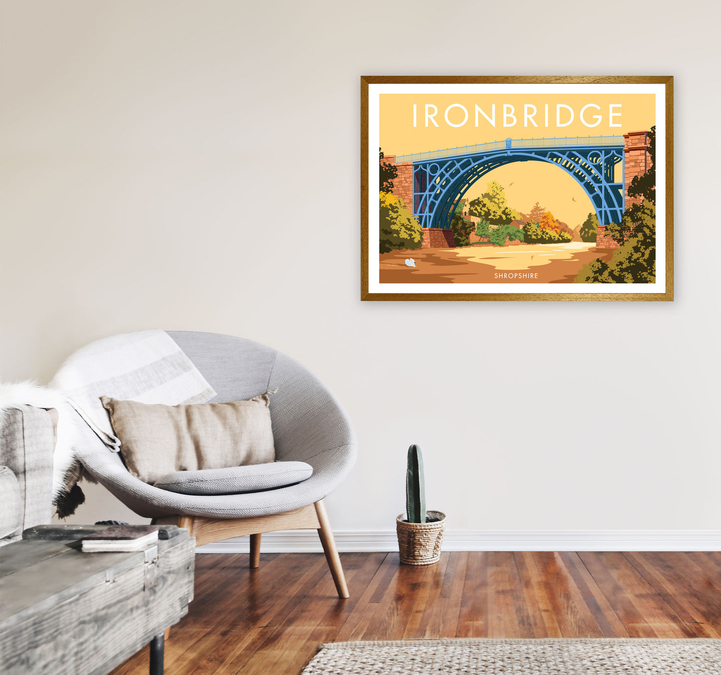 The Iron Bridge Shropshire Art Print by Stephen Millership A1 Print Only