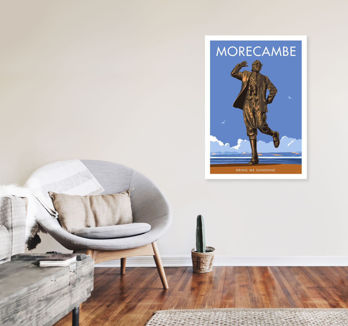 Morecambe by Stephen Millership A1 Black Frame