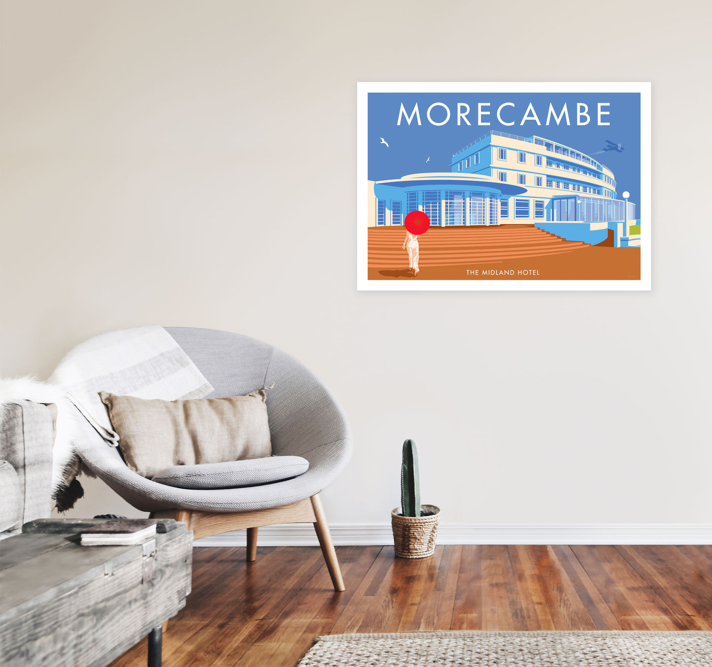 Morecambe by Stephen Millership A1 Black Frame
