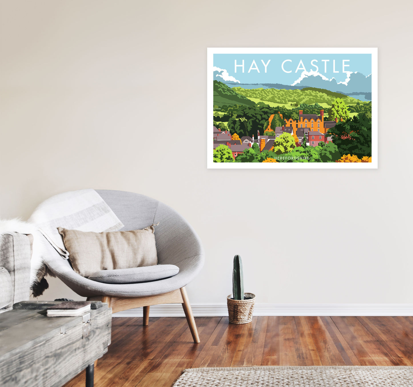 Hay Castle by Stephen Millership A1 Black Frame